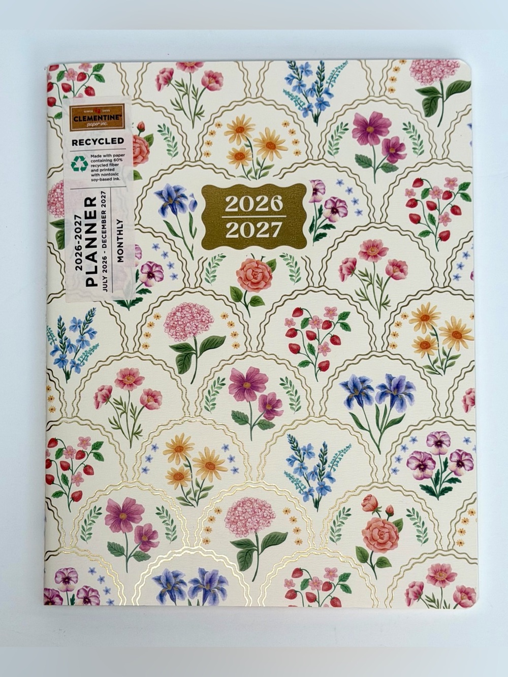 2026-2027 Clementine Paper inc. 17-month Large Size Planner (Multi Flowers)